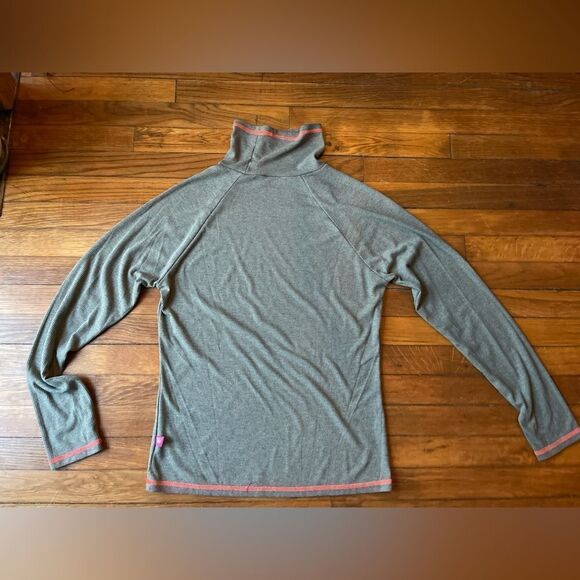 XL/2X West Wind green ribbed turtleneck with orange stitching - Picture 8 of 10